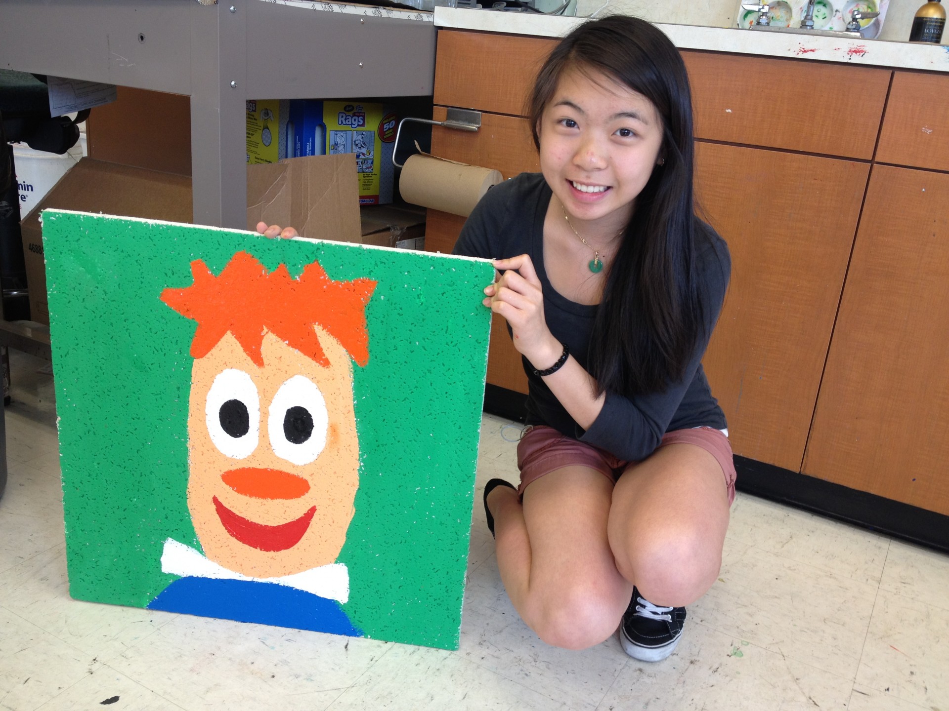 painting-a-ceiling-tile-science-leadership-academy-center-city