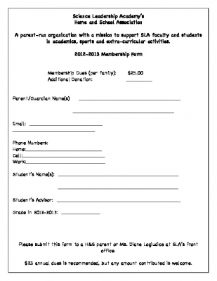 2012-13 HomeandSchool membership form