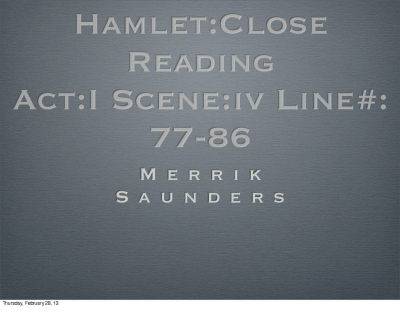 Hamlet-Close Reading