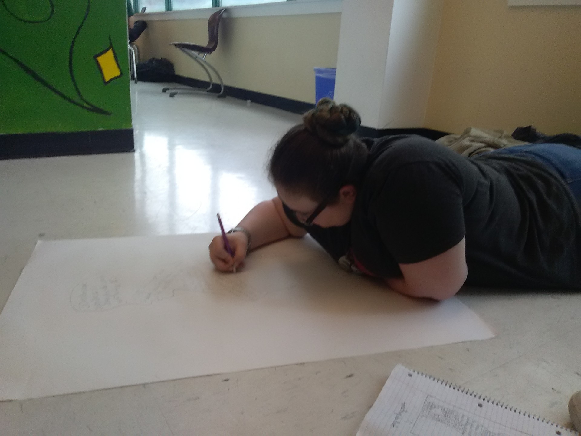 This is me working on my poster for the Agent of Change.