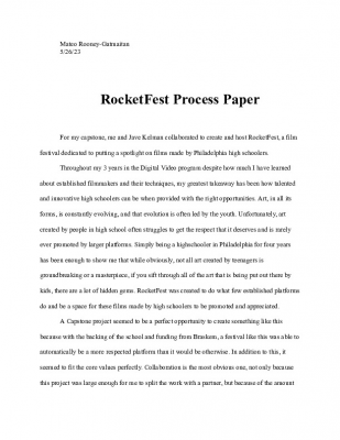 Capstone Process Paper