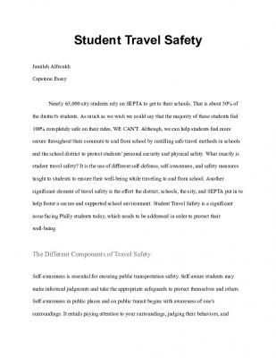 final travel safety essay